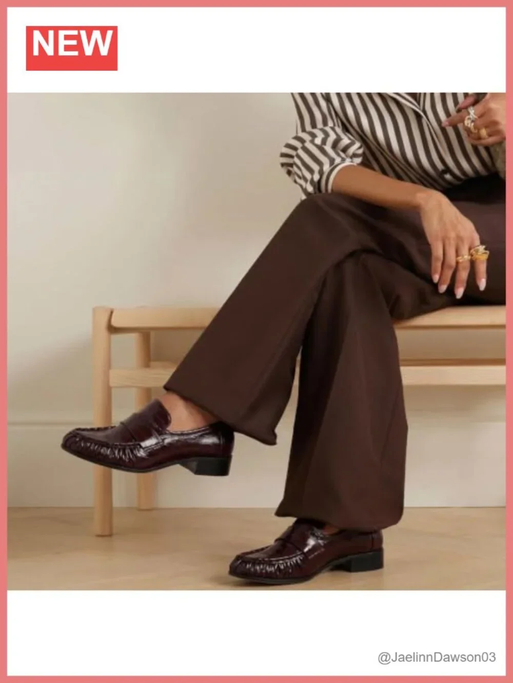 Chunky Heel Penny Loafers Faux Leather Slip On Women